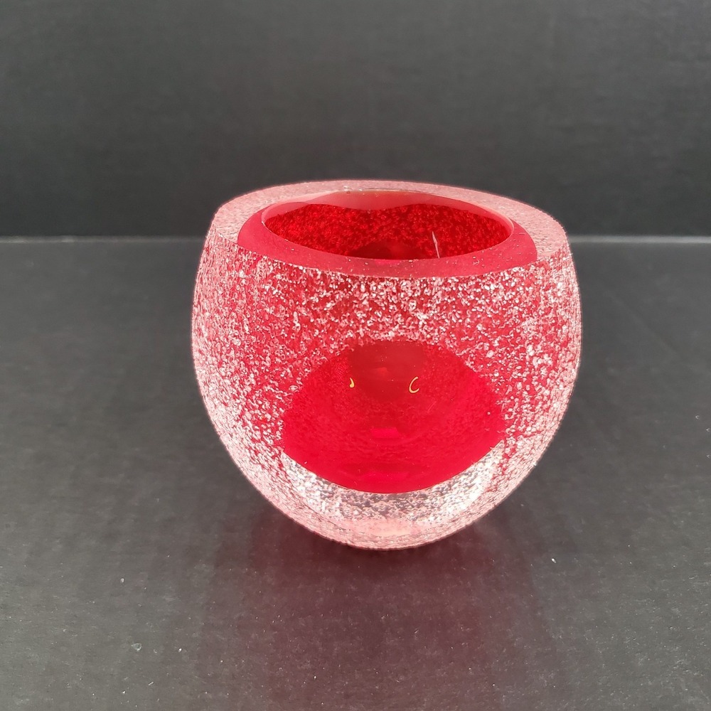 Red Fifth Avenue Geode Frosted Votive Glass‎ Candle Holder